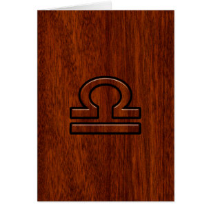 Cartão Libra Zodiac Símbolo de Mahogany