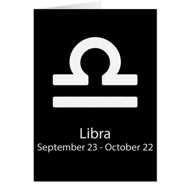 Cartão Libra Zodiac - Sinal de astrologia (Frente)