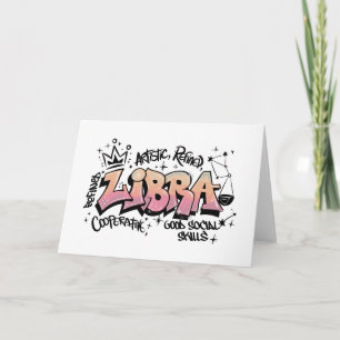 Cartão Libra Zodíaco Grafite 