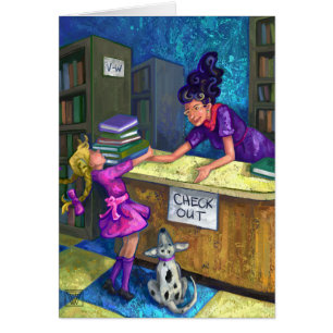 Cartão Library Check Out Greeting Card