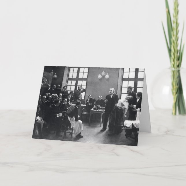 Cartão Lição com doutor Charcot no Salpetriere (Frente)