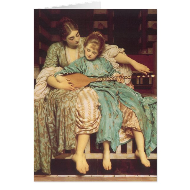 Cartão Lição de Música por Lord Frederic Leighton (Frente)