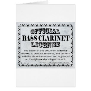 Cartão Licença Bass Clarinet