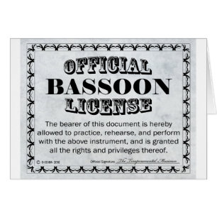 Cartão Licença Bassoon