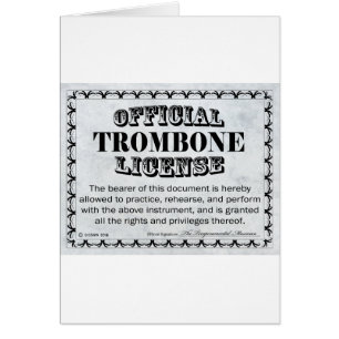 Cartão Licença de Trombone