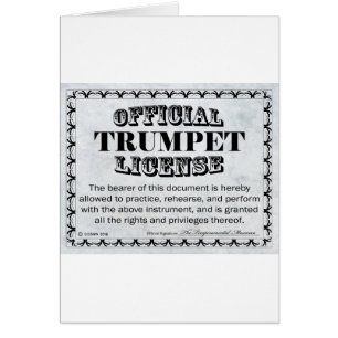 Cartão Licença de trompete