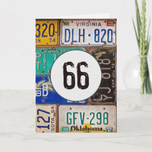 Cartão Licença de Vintage Plates para 66º aniversário