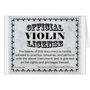 Cartão Licença de Violino