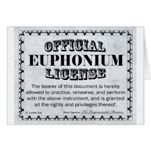 Cartão Licença Euphonium