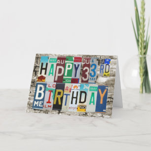 Cartão License Plates Happy 33rd Birthday Card