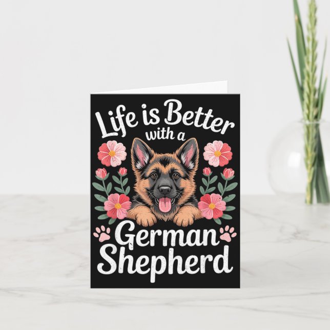 Cartão Life Is Better With A German Shepherd Dog Lover  (Frente)
