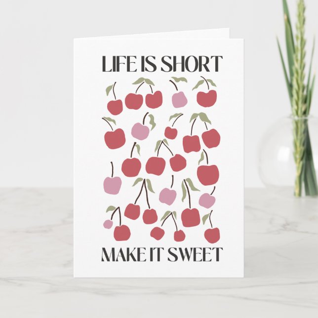 Cartão Life Is Short Make It Sweet Quote Boho Wildflower  (Frente)