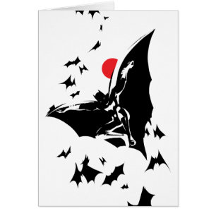 Cartão Liga da Justiça Batman na Nuvem de Bats Pop Art