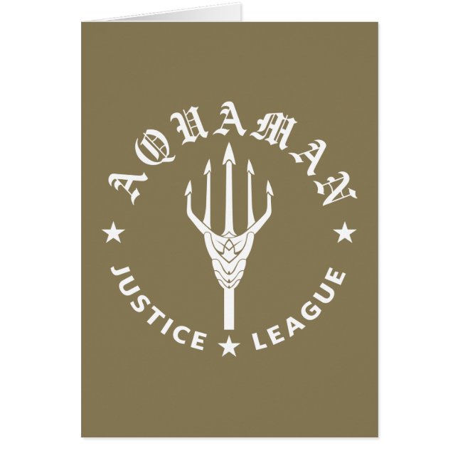 Cartão Liga da Justiça | Emblema de Tridente de Aquaman (Frente)
