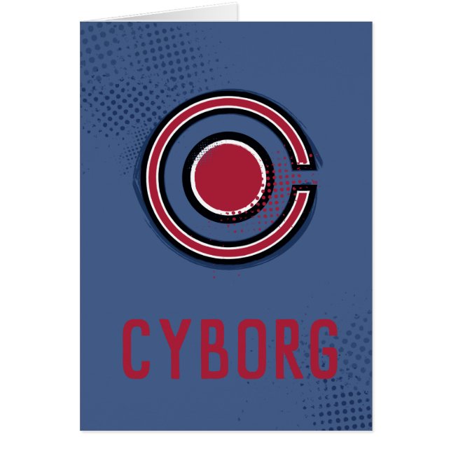 Cartão Liga da Justiça | Símbolo Ciborgue Pincel e Meio-T (Frente)