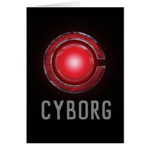 Cartão Liga da Justiça Símbolo Cyborg brilhante