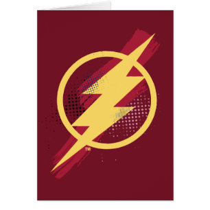 Cartão Liga da Justiça Símbolo Flash Pincel e Meio-Ton