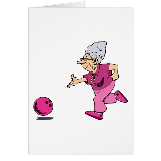 Cartão Liga de boliche das avós (Frente)