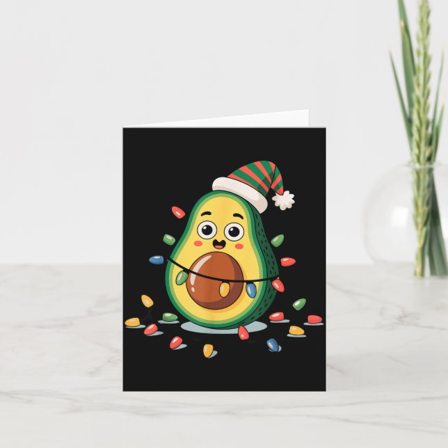 Cartão Lighting Avocado Ugly Christmas Sweater Guacamole  (Frente)