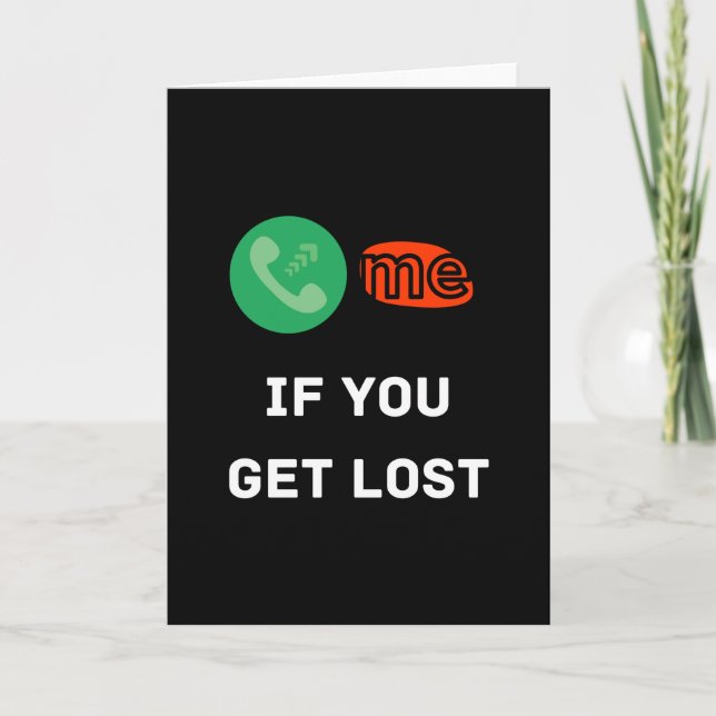 Cartão Ligue-me se você se perder (Frente)