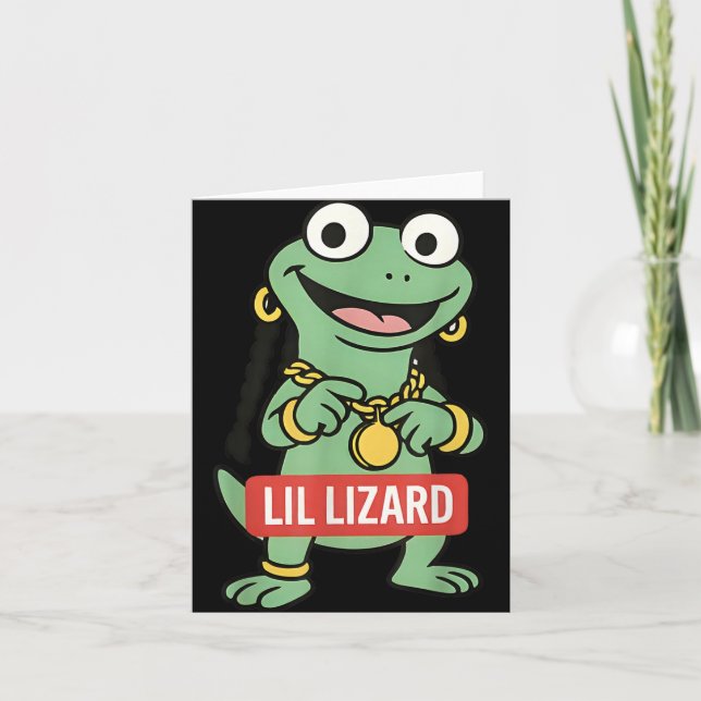Cartão Lil Lizard Funny Lizard Trending Memória (Frente)