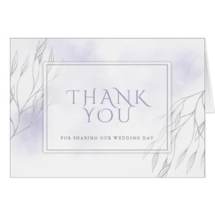 Cartão Lilac Aquarela Pálida e Ramificação Selvagem de Ci