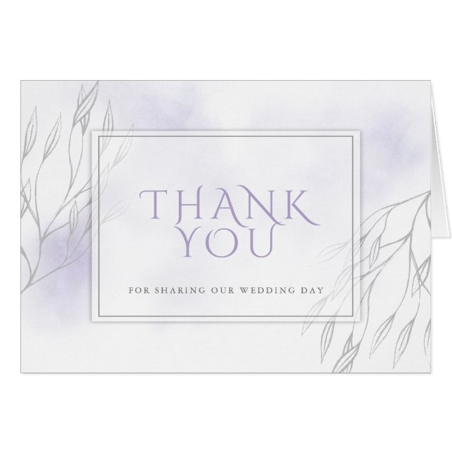 Cartão Lilac Aquarela Pálida e Ramificação Selvagem de Ci (Frente Horizontal)