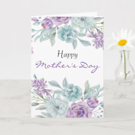 Cartão Lilac e Mint Floral| Dia de as mães personalizado