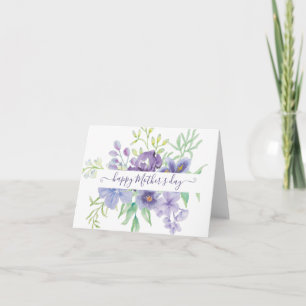Cartão Lilac floral personalizada em aquarela