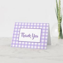 Cartão Lilac Gingham Obrigado