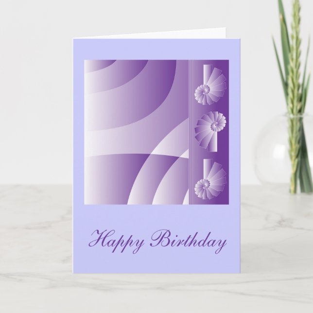 Cartão Lilac "Happy Birthday" Design (Frente)