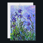 Cartão Lilac Irises de Claude Monet,<br><div class="desc">Famoso quadro floral de Claude Monet,  Lilac Irises.</div>