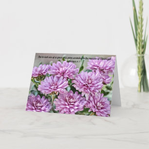 Cartão Lilac Mum Flowers Scripture Card Ephesians 4:7