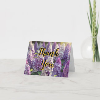 Cartão Lilac Púrpura Personalizado Obrigado