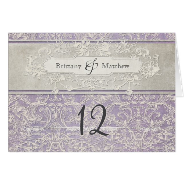 Cartão Lilac Vintage Casamento Feito Pela Regência France (Frente Horizontal)