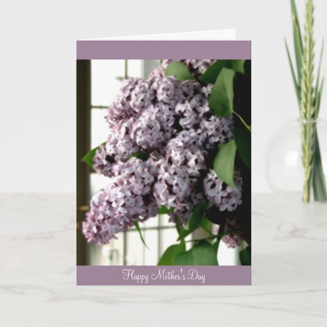 Cartão Lilacs do dia das mães (Frente)