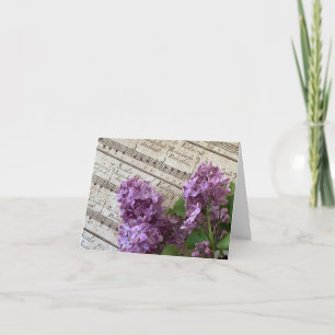 Cartão Lilacs on old sheet music
