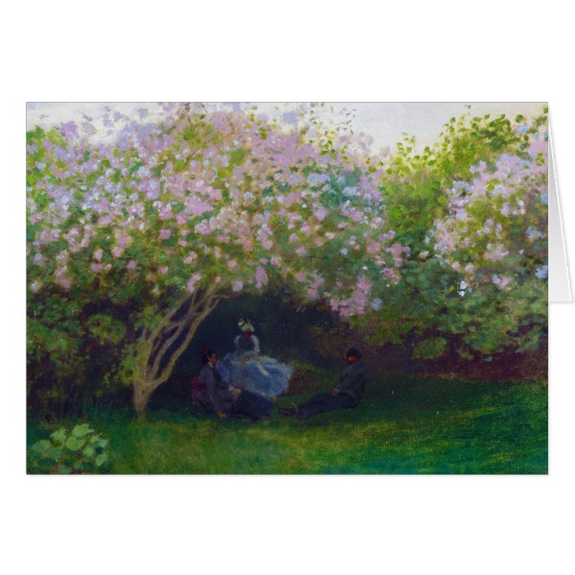 Cartão Lilacs, tempo cinzento Claude Monet (Frente horizontal)