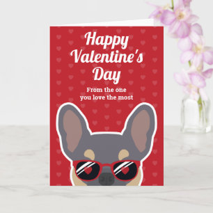 Cartão Lilás Tan French Bulldog Dia dos Namorados