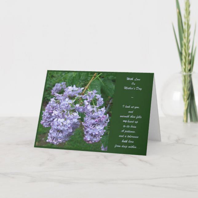 Cartão Lilases para Dia de as mães (Frente)