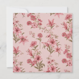Cartão Lilases Vintage Rosa Cottagecore Floral