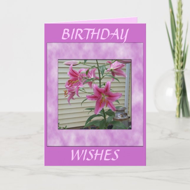 CARTÃO LILY BIRTHDAY WISHES (Frente)