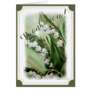 CARTÃO LILY BRANCA DELICADA DO VALLEY OBRIGADO