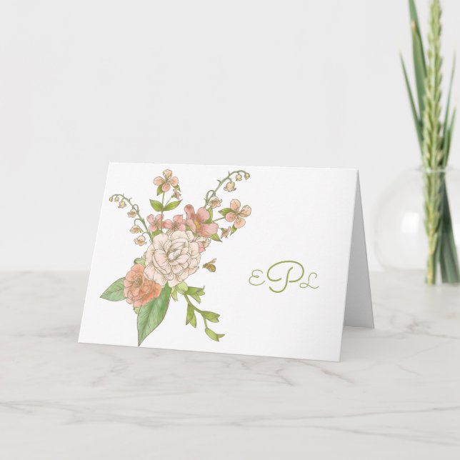 Cartão Lily of the Valley and Rosa Personal Stationery (Frente)