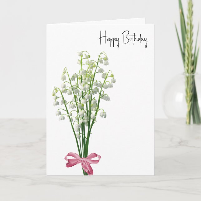 Cartão Lily of the Valley Birthday (Frente)