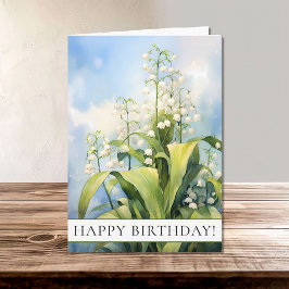 Cartão Lily of the Valley Flowers Happy Birthday