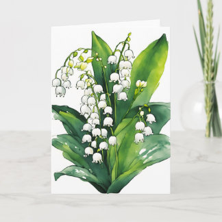 Cartão Lily of the Valley - Watercolor flowers