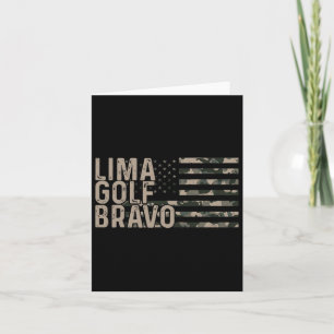 Cartão Lima Golf Bravo Vamos Brandon Camouflage América