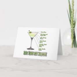 Cartão Limão-chave Pie Martini Cocktail Recebe Arte