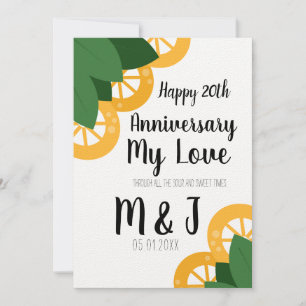 Cartão Limão e deixa azedo e doce ano de aniversário